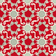Seamless pattern Decorative sun Red background