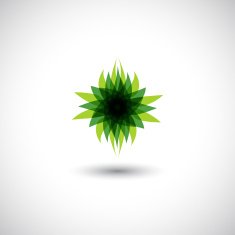 abstract green floral icon for design N4