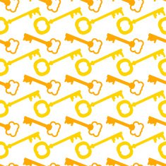 Seamless pattern with gold keys