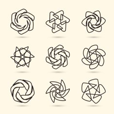 Vector color ornament set N3