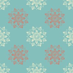 Seamless pattern with hand-drawn abstract flowers N6