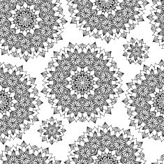 Black and white flower seamless background Vector illustration N3