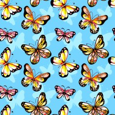 Watercolor butterfly seamless pattern