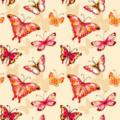 Watercolor butterfly seamless pattern N4