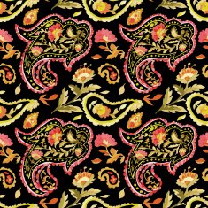 Watercolor paisley seamless pattern N7