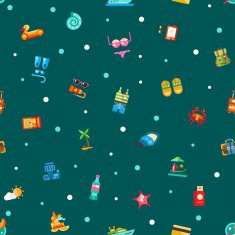 Pattern of modern flat design seaside travel vacation icons and N2