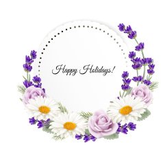 Beautiful holiday greeting card with flower decoration Vector N4