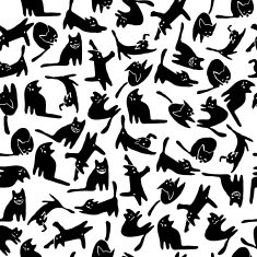 Black cats pattern