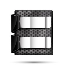 Set of metal chrome banner on white background