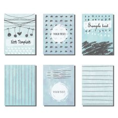 set of light blue geometric invitation card vintage and hipster