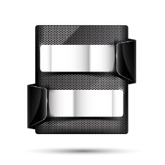 Set of metal chrome banner on white background vector illustrati N2