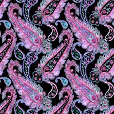Beautiful Watercolor paisley seamless pattern N2
