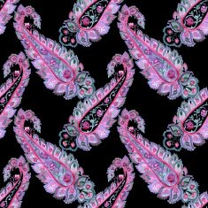 Beautiful Watercolor paisley seamless pattern N3