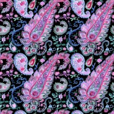 Beautiful Watercolor paisley seamless pattern N4