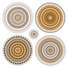 Hand drawn Circular pattern Mandala set N3