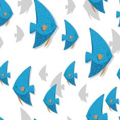 Seamless texture Sea fishes on white background