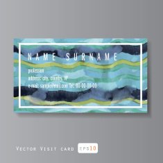 sea pattern business card