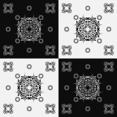 Decorative design elements Black and white background N2