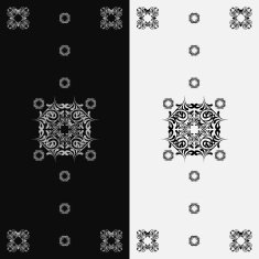 Decorative design elements Black and white background N3