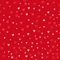 Seamless pattern with hearts Cute hearts on a red background N2