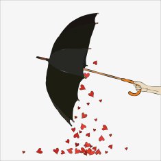 The inverted umbrella with hearts Valentine's Day N2