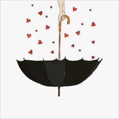 The inverted umbrella with hearts Valentine's Day N3