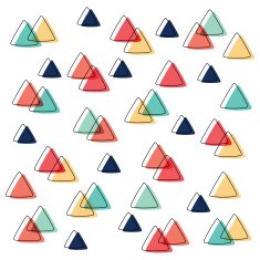 curved Triangle pattern pastel color and outline overlap