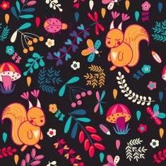 Seamless pattern with cartoon characters N2