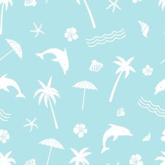 Summer background Seamless blue pattern N2