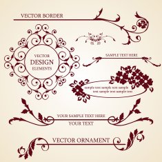 Set of decorative borders and frames