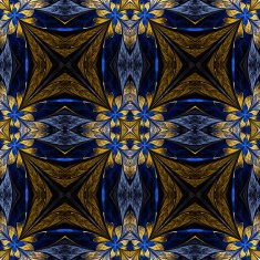 Symmetrical flower pattern in stained-glass window style N8