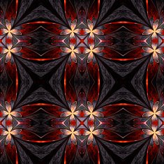 Symmetrical flower pattern in stained-glass window style N11