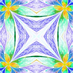 Symmetrical flower pattern in stained-glass window style N13