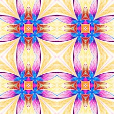Symmetrical flower pattern in stained-glass window style N14