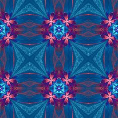 Symmetrical flower pattern in stained-glass window style N15