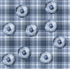 Seamless gingham pattern with circular elements