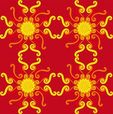 Seamless pattern Decorative yellow sun
