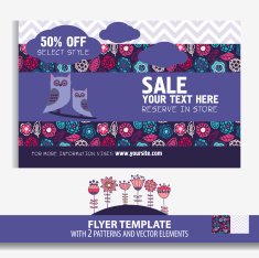 Sweet flyer template with 2 patterns N2