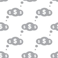 New Dollar cloud seamless pattern