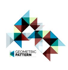 Geometric triangle mosaic pattern element isolated on white N123