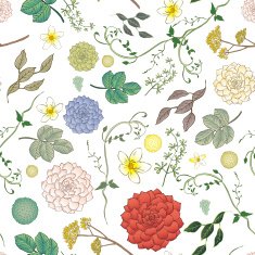 Vintage Peony Seamless Pattern N7
