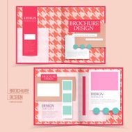 pink houndstooth background half-fold brochure
