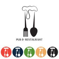 restaurant and pub negative space concept web icons