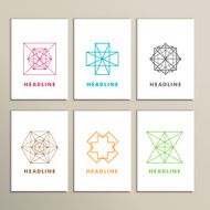 Set bright abstract shapes on a white background