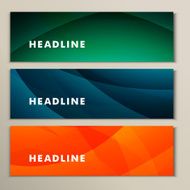 Set abstract bright pictures of green orange blue
