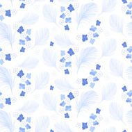 Seamless vector pattern with abstract flowers and feathers N2