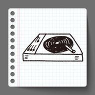 DJ disk doodle drawing N12