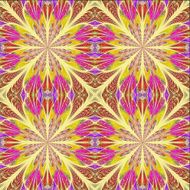 Symmetrical pattern in stained-glass window style Brown and yellow palette