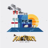 factory industry concept with letters design - vector illustration N2