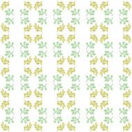 Seamless botanic elements watercolor pattern N2